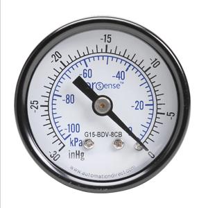 PROSENSE G15-BDV-8CB Mechanical Pressure Gauge, 1.5 Inch Dia., -30 To 0 In Hg VACuum/-100 To 0 Kpa | CV7NTC