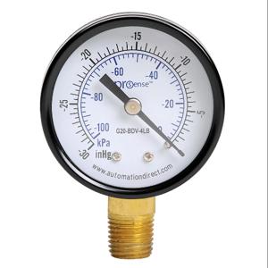 PROSENSE G20-BDV-4LB Mechanical Pressure Gauge, 2 Inch Dia., -30 To 0 In Hg VACuum/-100 To 0 Kpa | CV7NTR
