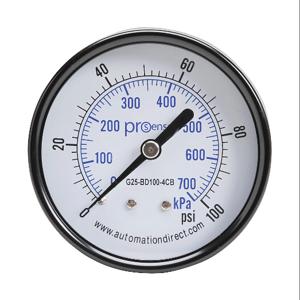 PROSENSE G25-BD100-4CB Mechanical Pressure Gauge, 2.5 Inch Dia., 0 To 100 Psig/0 To 700 Kpa | CV7NTU