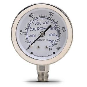 PROSENSE G25-SD1000-4LS Mechanisches Manometer, 2.5 Zoll Durchmesser, 0 bis 1000 Psig/0 bis 7000 Kpa | CV7NUJ