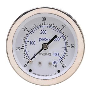 PROSENSE G25-SD60-4CS Mechanical Pressure Gauge, 2.5 Inch Dia., 0 To 60 Psig/0 To 420 Kpa | CV7NUW