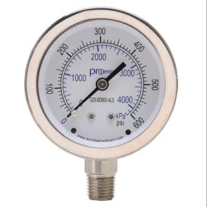 PROSENSE G25-SD600-4LS Mechanical Pressure Gauge, 2.5 Inch Dia., 0 To 600 Psig/0 To 4200 Kpa | CV7NUV