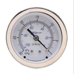 PROSENSE G25-SDV-4CS Mechanical Pressure Gauge, 2.5 Inch Dia., -30 To 0 In Hg VACuum/-100 To 0 Kpa | CV7NUY