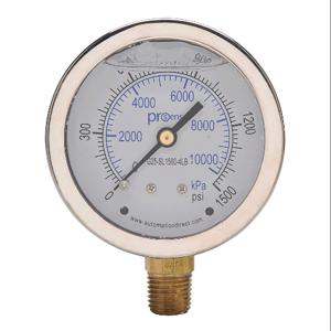 PROSENSE G25-SL1500-4LB Mechanical Pressure Gauge, 2.5 Inch Dia., 0 To 1500 Psig/0 To 10000 Kpa | CV7NVJ