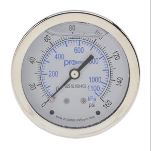 PROSENSE G25-SL160-4CS Mechanical Pressure Gauge, 2.5 Inch Dia., 0 To 160 Psig/0 To 1100 Kpa | CV7NVL