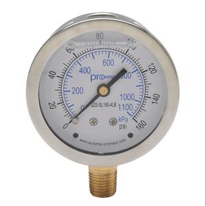 PROSENSE G25-SL160-4LB Mechanical Pressure Gauge, 2.5 Inch Dia., 0 To 160 Psig/0 To 1100 Kpa | CV7NVM