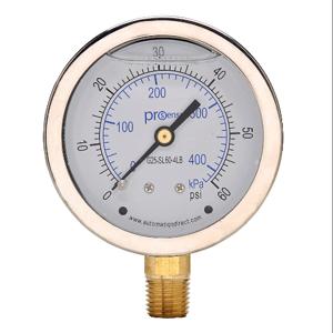 PROSENSE G25-SL60-4LB Mechanical Pressure Gauge, 2.5 Inch Dia., 0 To 60 Psig/0 To 420 Kpa | CV7NWN
