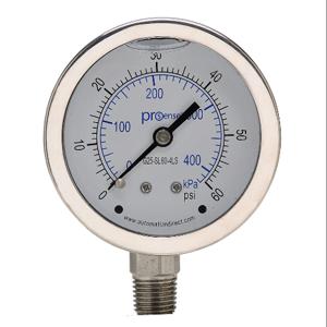 PROSENSE G25-SL60-4LS Mechanical Pressure Gauge, 2.5 Inch Dia., 0 To 60 Psig/0 To 420 Kpa | CV7NWP