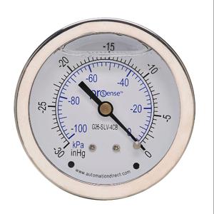 PROSENSE G25-SLV-4CB Mechanical Pressure Gauge, 2.5 Inch Dia., -30 To 0 In Hg VACuum/-100 To 0 Kpa | CV7NWQ