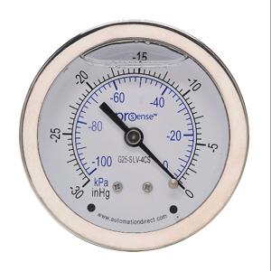 PROSENSE G25-SLV-4CS Mechanical Pressure Gauge, 2.5 Inch Dia., -30 To 0 In Hg VACuum/-100 To 0 Kpa | CV7NWR