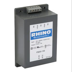 RHINO PSE05-150 Schaltnetzteil, 5.1 VDC bei 10 A/51 W, 120/240 VAC oder 120–370 VDC Nenneingang | CV7VPD