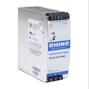 RHINO PSH-24-240 Switching Power Supply, 24 VDC At 10A/240W, 120/240 VAC Nominal Input, 1-Phase, Enclosed | CV7VQA