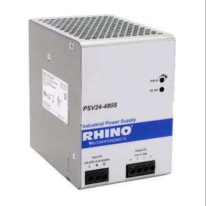 RHINO PSV24-480S Switching Power Supply, 24 VDC At 20A/480W, 120/240 VAC Nominal Input, 1-Phase, Enclosed | CV7VTN