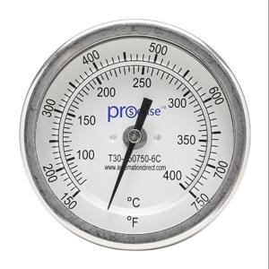 PROSENSE T30-150750-6C Bimetall-Zifferblatt-Thermometer, 3 Zoll Durchmesser, 6 Zoll Einstecklänge | CV8DDB