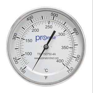 PROSENSE T50-150750-4A Bimetall-Zifferblatt-Thermometer, 5 Zoll Durchmesser, 4 Zoll Einstecklänge | CV8DDP