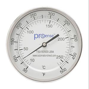 PROSENSE T50-50500-25A Bimetall-Zifferblatt-Thermometer, 5 Zoll Durchmesser, 2-1/2 Zoll Einführlänge | CV8DDR