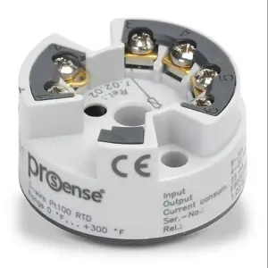 PROSENSE XTH-0300F-PT1 Temperature Transmitter, Isolated Input, 0 To 300 Deg F Fixed, 4-20mA Output | CV8EGZ