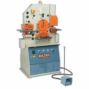 BAILEIGH INDUSTRIAL SW-501 Ironworker, 230 Vac /Single-Phase, 5 Stations, 50 Tonf Hydraulic Force, Sw-501 | CN9AWQ 15V750