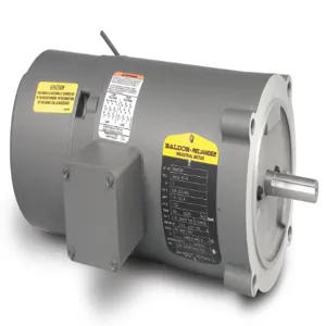 BALDOR MOTOR VBM3538 Brake Motor, 208-230/460V, 1800 RPM, 60 Hz, 0.5 hp, 3 Phase TENV, 56C Frame | AJ6YDE