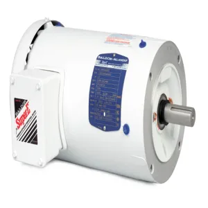 BALDOR MOTOR VEWDM3615T White Washdown Motor, 230/460V, 1800 RPM, 5 hp, 3 Phase, TEFC, 184TC Frame | AJ6YXE