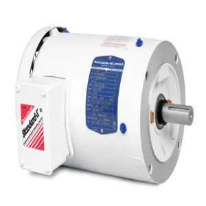 BALDOR MOTOR VFWDM3542 White Washdown Motor, 230/460V, 1800 RPM, 0.75 hp, 3 Phase, TEFC, 56C Frame | AJ6YXW