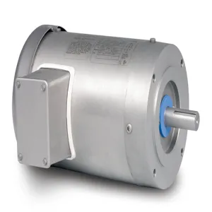 BALDOR MOTOR VSSFWDM3542 Washdown Motor, 1800 RPM, 60 Hz, 0.75 hp, 3 Phase, TEFC, 56C Frame, Stainless Steel | AJ6ZJQ