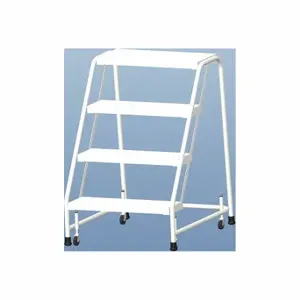 BALLYMORE A4S30 RIBBED Rolling Ladder, 38 Inch Platform Height, 10 Inch Platform Depth, 24 Inch Platform Width | CN9BYT 8W663