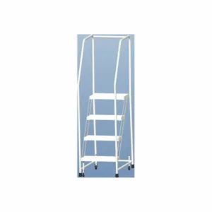 BALLYMORE A4SH RIBBED Rolling Ladder, 38 Inch Platform Height, 10 Inch Platform Depth, 18 Inch Platform Width | CN9BYR 9CWK2