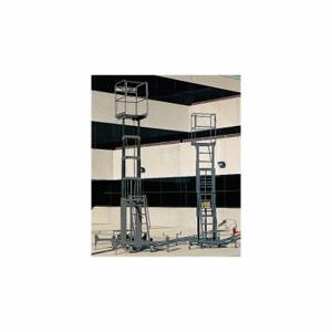 BALLYMORE MR-28-DC Personnel Lift, Push-Around, 12 V DC battery, 500 lb Load Capacity, 7 ft Closed Height | CN9BGZ 9RTC1