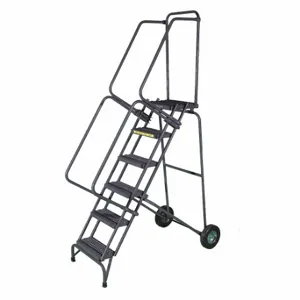 BALLYMORE FAWL-8-P Folding Rolling Ladder, 80 Inch Platform Height, 14 Inch Platform Depth | CN9BKR 8W314