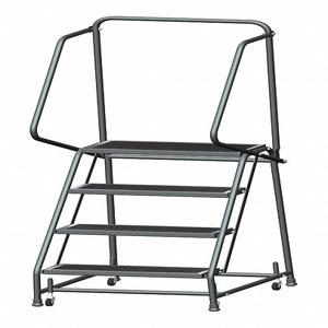 BALLYMORE H426R 4-Step Rolling Ladder, Abrasive Mat Step Tread, 68 Inch Overall Height, 450 Lbs. Load Capacity | CH6PNL 9WYT3