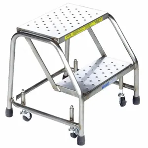 BALLYMORE SS2NP Rolling Ladder, Stainless Steel, 19 Inch Height | CN9CFB 41LE49