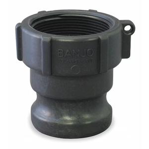 BANJO FITTINGS 125A Adapter, Cam and Groove, 1 Inch Male Adapter x 1-1/4 Female NPT, Polypropylene | AA9KMZ 1DPK6