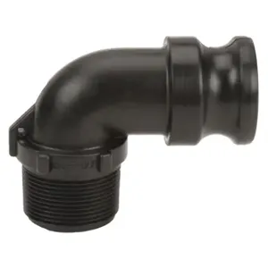 BANJO FITTINGS 150F90 Male Adapter 90 Deg, Male Thread, Size 1-1/2 Inch, Polypropylene | BW8QUX