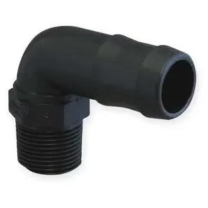 BANJO FITTINGS HB025/038-90 Poly 90 Deg Hose Barb, 1/4 Inch Mpt X 3/8 Inch Size | AC8TVZ 3DTN1