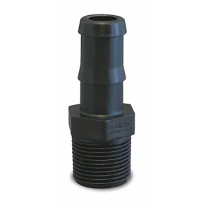 BANJO FITTINGS HB150 Barbed Hose Fitting, 1-1/2 x 1-1/2, MNPT x Barbed, Polypropylene | AC8TXZ 3DTV2