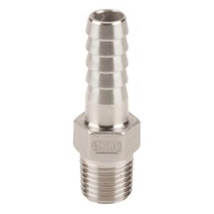 BANJO FITTINGS HB025SS Hose Barb, 316 Stainless Steel, 1/4 Inch Mpt X 1/4 Inch Size | AC8TWB 3DTN3