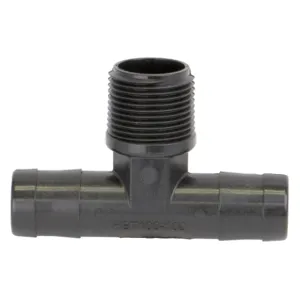 BANJO FITTINGS HBT100-100 Hose Barb Threaded Tee, 1 Inch HB x 1 Inch MPT, Polypropylene | BW8JZW