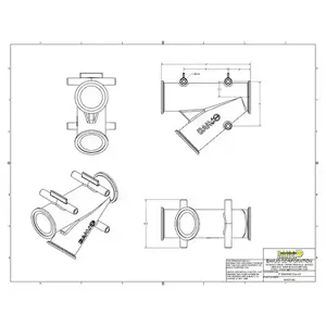 BANJO FITTINGS M300Y45 Manifold Flanged, 3 Inch Full Port, 45 Deg Y Coupling | BW9NCV