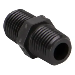 BANJO FITTINGS NIP025-SH Nipple 1/4 x Short Inch Mnpt Polypropylene Black | AC8TUY 3DTJ4