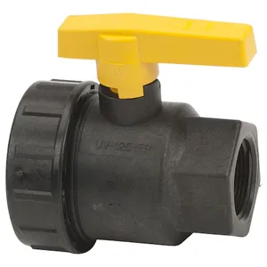 BANJO FITTINGS UV125FP Single Union Ball Valve, 1-1/4 Inch, Polypropylene | BW9DDR