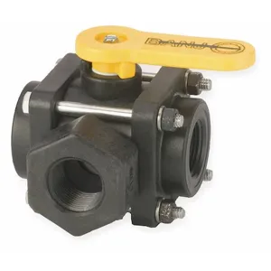 BANJO FITTINGS V075SL Ball Valve, 3 Way, 3/4 Inch Fpt, Side Load | AC8TUE 3DTF8