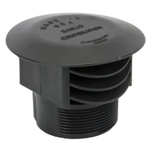 BANJO FITTINGS VC300 Anti Vortex Vent Cap With No Screen, 3 Inch, Polypropylene | BW8ZBM