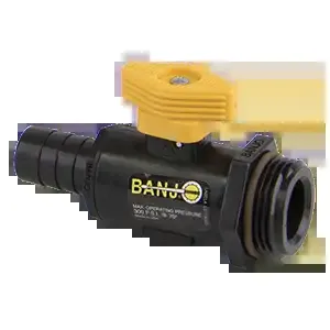 BANJO FITTINGS LVHB075100MTLV Locking Handle, Micro Valve, 3/4 Hose Barb x 1 Inch MNPT Size | CD6UMY