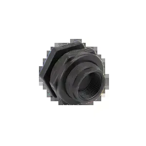 BANJO FITTINGS TF125V Bulkhead Fitting, 1-1/4 Inch With Fkm Gasket, Polypropylene | BW8YVJ