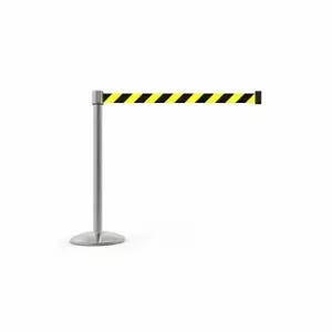 BANNER STAKES AL6103C Retractable Belt Crowd Control Safety Barrier, Aluminum, Polished Chrome, Std Heavy Wt | CN9DLB 793K35