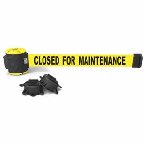 BANNER STAKES MH5006 Retractable Belt Barrier, Yellow, Closed | CN9DKV 45GP49