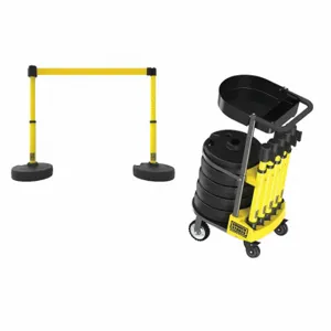 BANNER STAKES PL4000-YT Plus Barricade System, Yellow, Yellow, Black | CN9DJU 53XV75