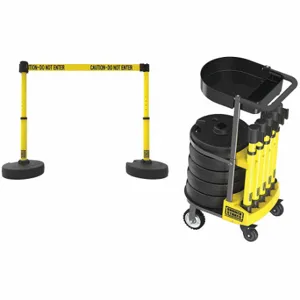 BANNER STAKES PL4078T Plus Barricade System, Yellow, Caution - Do Not Enter, Yellow, Black | CN9DJM 53XV81