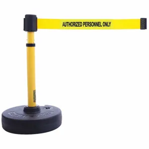 BANNER STAKES PL4087 PLUS Barrier System, Yellow, Authorized Personnel Only | CN9DGE 45NC18